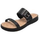 Chinelo Feminino Flat Conforto Slip On Strass Comfortflex
