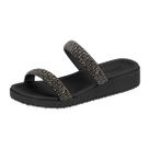 Chinelo Feminino Flatform Conforto Strass Moderno Moleca