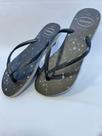 Chinelo feminino glitter preto/prata tamanho 37