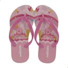 Chinelo Feminino Infantil Molekinha Rosa Com Castelo