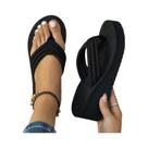 Chinelo Feminino Leve Com Salto Anabela E Dedo Aberto, Plataforma Antiderrapante Para Praia -