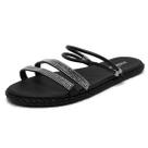 Chinelo Feminino Moda Tendência Strass Moleca 5452.134