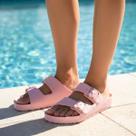 Chinelo Feminino Nuvem Slide Confortável Fivela rosa EVA puro