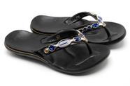 Chinelo feminino para esporão anatômico com tiras com pedras