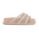 Chinelo Feminino Pele Natural Strass Bege - 3553