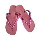 Chinelo feminino perolado - rosa