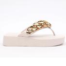 Chinelo Feminino Plataforma Hit Corrente White Petite Jolie PJ6515