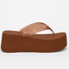 Chinelo Feminino Plataforma Plus II Glitter Brown Petite Jolie PJ7703