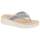 Chinelo Feminino Plataforma Prata Strass Modare 7189.105