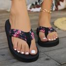 Chinelo Feminino plus Size Floral, Sandálias De Praia Confortáveis E Leves, Antiderrapantes Para O Chinelo Feminino plus Size Floral, Sandálias De Praia Confortáveis E Leves, Antiderrapantes Para O