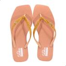Chinelo Feminino Ramarim Bico Quadrado Laranja/Glitter