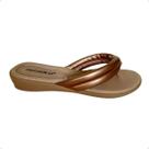 Chinelo Feminino Rasteiro Dedo Piccadilly Dourado