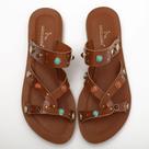 Chinelo Feminino Sapato da Corte Pedras Coloridas
