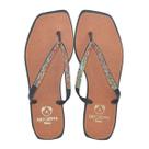 Chinelo Feminino Strass Colorido Conforto Bico Quadrado