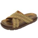 Chinelo Feminino Tira em X Strass e Pedraria Moderna Cacci