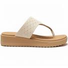 Chinelo Feminino Usaflex Couro Anabela Palmilha Confort Cor:MarfimTamanho:36