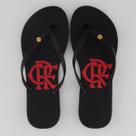 Chinelo Flamengo Basic Escudo Feminino Preto e Vermelho