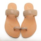 Chinelo Flat Sapato da Corte Strass Dedo Tira Larga