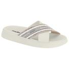 Chinelo Flatform Multi Prata Branco Off Moleca 5469.138