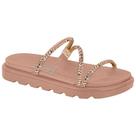 Chinelo Flatform Tiras Camel Ouro Rosado Nude Vizzano 6459.118