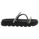 Chinelo Flatform Tiras Strass Cristal Silver Preto Vizzano 6459.118