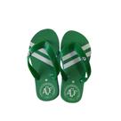Chinelo Flip Flop Verde Infantil listrado escudo