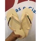 Chinelo Havaianas Brasil logo Feminino Cor:ButtercreamTamanho:33