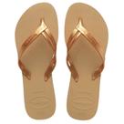 Chinelo Havaianas Feminina Elegance Lisa com Tira Grossa Nova Coleção Original Dourado