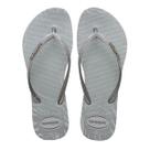 Chinelo Havaianas Feminino Slim Glitter - Cinza Gelo Tamanho:35/36Cor:Cinza