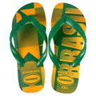 Chinelo Havaianas Masculino Top Vai Brasil Original Verde e Amarelo Conforto Torcedor Cor:AmareloTamanho:37/38