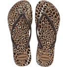 Chinelo Havaianas Slim Animals Rose Gold/Café - 35/36