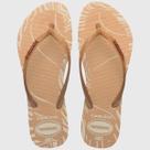 Chinelo Havaianas Slim Glitter Edge Feminino - Bege - 33/34