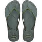 Chinelo Havaianas Slim Glitter Edge Feminino - Verde Oliva - 33/34