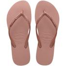 Chinelo Havaianas Slim Glitter Rosa Crocus Logo Metálico