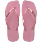 Chinelo Havaianas Slim Square Logo Metallic Feminino - Rosa