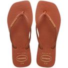 Chinelo Havaianas Slim Square Logo Pop Up Feminino - Marrom