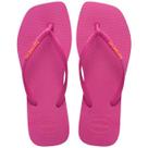 Chinelo havaianas slim square logo pop up rosa gum