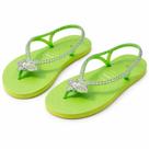 Chinelo Havaianas Tamanho 41-42 CUSTOMIZADA Tropical Verde Neon Sandalha Decorada com BORBOLETA Brilhante Feminina