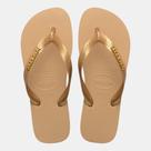 Chinelo Havaianas Top Logo Metálico Dourado