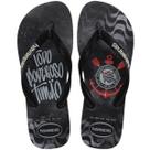Chinelo Havaianas Top Times Corinthians Masculino - Preto e Branco