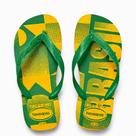 Chinelo Havaianas Top Vai Brasil Copa Unissex Confortável Cor:AmareloTamanho:33/34