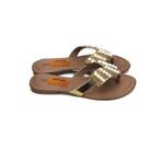 Chinelo hidabella metálico pérola strass dourado tam 36