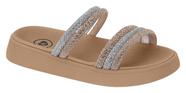 Chinelo Infantil Flatform Molekinha tiras em Strass 2358.103 cor:nudetamanho:27