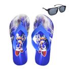 Chinelo Infantil Masculino Menino Personagem Sonic + Oculos.