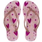 Chinelo Infantil Menina Coração Correia Gliter Terra e Água