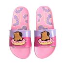 Chinelo infantil menina grendene kids slide capivara rosa 23454 -