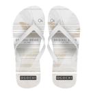 Chinelo Infantil Menino Branco Folha Nude Horizontais Ogochi