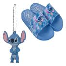 Chinelo Infantil Slide Disney e Chaveiro Stitch Grendene Cor:AzulTamanho:29Gênero:menina