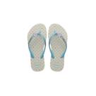 Chinelo Infantil Slim Glitter II Coração Havaianas 022521 Cor:Azul CéuTamanho:34