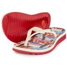 Chinelo Kenner Ibiza Funghi Feminino - Branco e Vermelho - 35